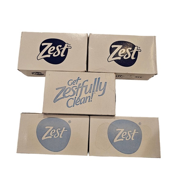 Vintage Lot of 5 Zest Bar Soap New Old Stock 4 & 3.2 oz Zestfully Clean Prop - Picture 1 of 4